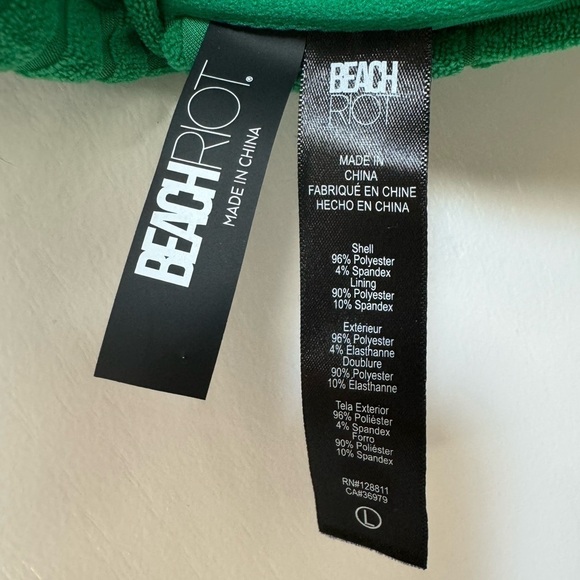 Beach Riot Blair Terry Bikini Top Jelly Bean Green Size L - Picture 5 of 5